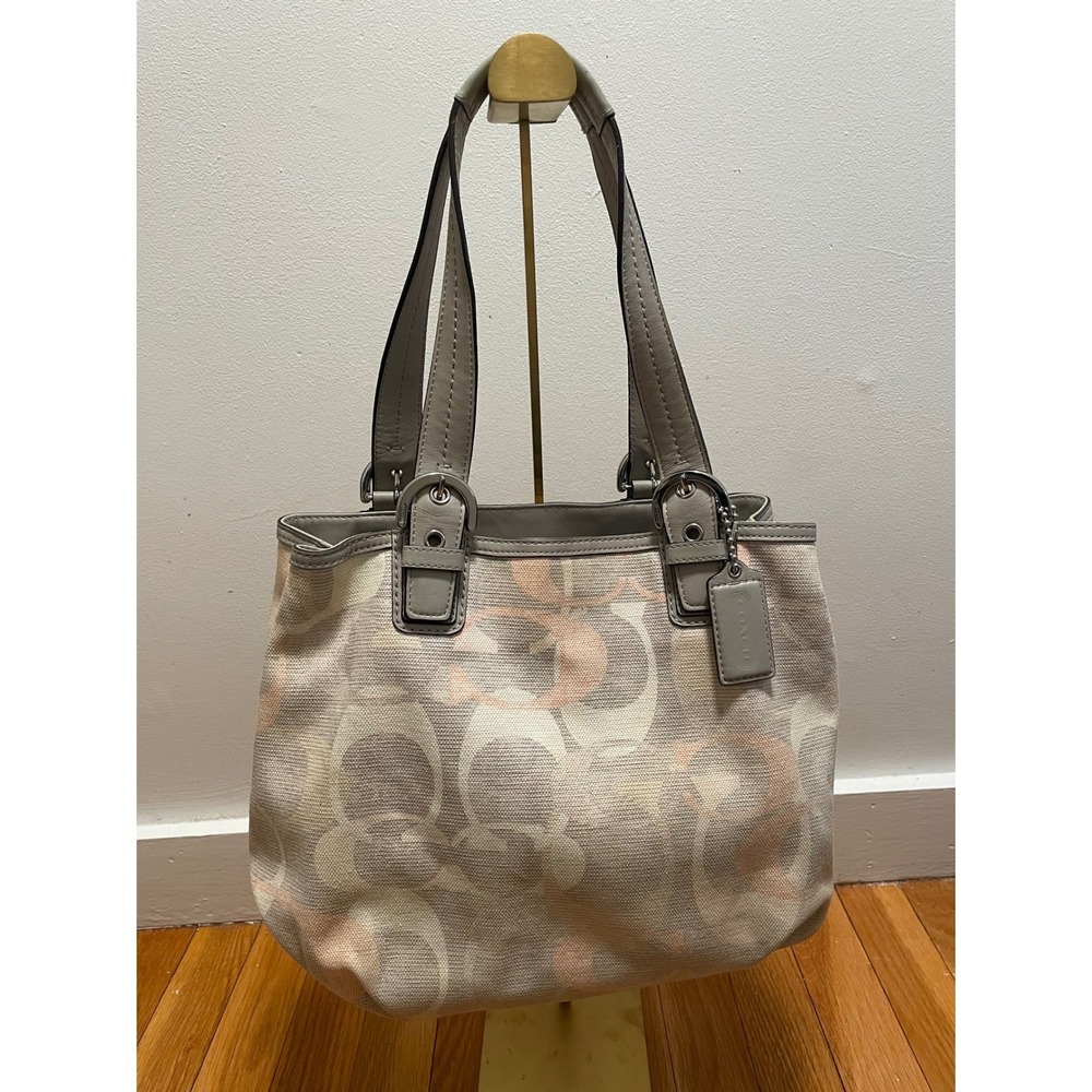 Coach Optic C Canvas Tote Bag Leather Trim‎ F19268 Shoulder 2012